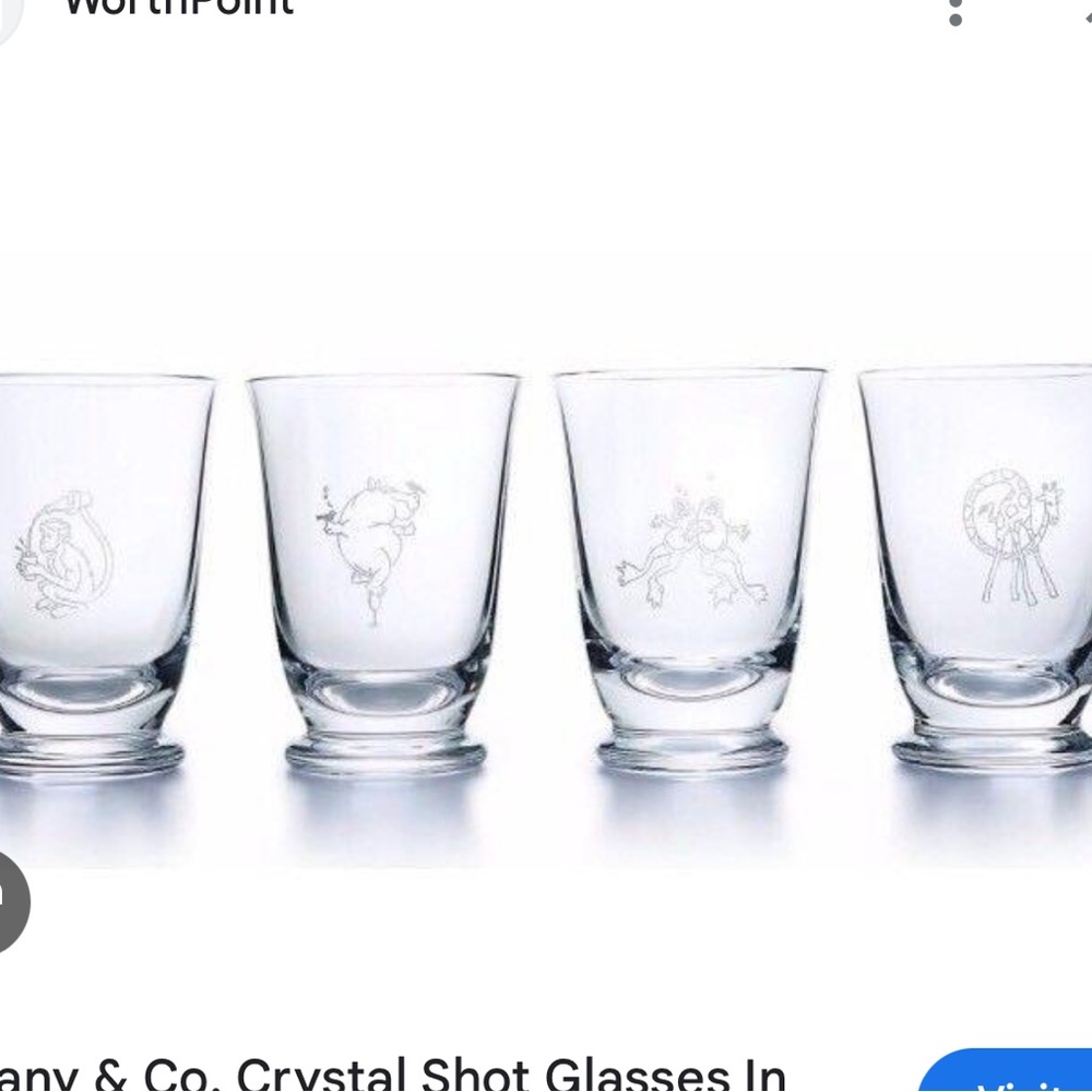 Tiffany & Co. Clear Glass with Etched Giraffe